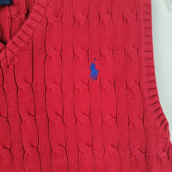 Polo Ralph Lauren Cable Knit Sweater Vest Size M (10-12) - Picture 6 of 9